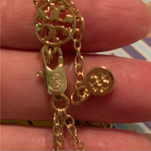 Tory Burch vintage Gold and Pearl triple strand Disc Bracelet - Picture 6 of 7